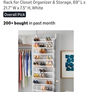 White Over-the-Door Shoe Organizer NWT